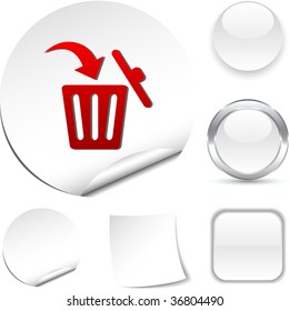 Delete white icon. Vector illustration.