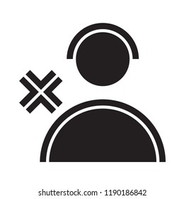 delete woman user icon vector.