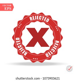 Delete X-Cross rounded icon. Vector style is flat iconic symbol inside a circle, red color, transparent background. eps