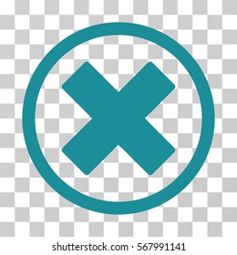 Delete X-Cross rounded icon. Vector illustration style is flat iconic symbol inside a circle, soft blue color, transparent background. Designed for web and software interfaces.