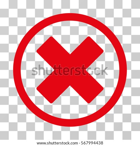 Delete X-Cross rounded icon. Vector illustration style is flat iconic symbol inside a circle, red color, transparent background. Designed for web and software interfaces.