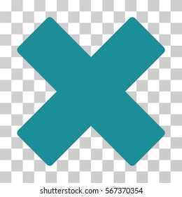 Delete X-Cross vector icon. Illustration style is flat iconic soft blue symbol on a transparent background.
