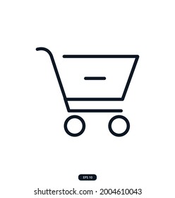Iconos de carro de borrado. icono de comercio electrónico. С colección de iconos de Web y App para una tienda en línea, entrega, pago, carro de la compra, compras en línea. vectores 10