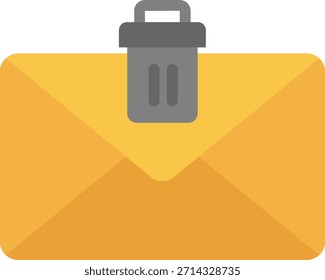 Icono de correo electrónico eliminado: sobre con símbolo de papelera