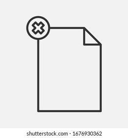 deleted file icon in trendy flat style, file icon, document vector icon on background