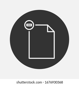 deleted file icon in trendy flat style, file icon, document vector icon on background