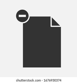 deleted file icon in trendy flat style, file icon, document vector icon on background