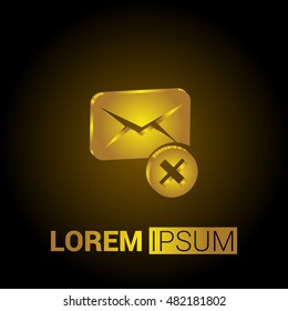 Deleted Message 3D Golden Metallic Premium Royal Corporate Logo / Icon