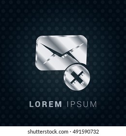 Deleted Message 3D silver/platinum metallic chromium precious Icon / Logo Design