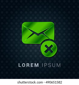 Deleted Message Bright Green chromium precious metallic 3D Icon / Logo Design
