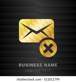 Deleted Message Gold and Black silk fashion premium icon / Logo