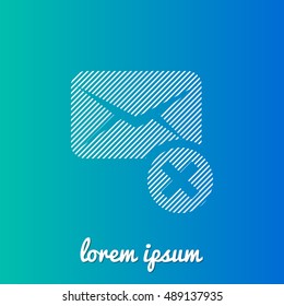 Deleted Message White stroke fill with blue & green gradient background Icon / Logo Design