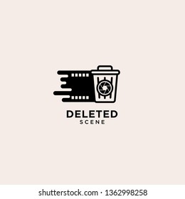 deleted scene trash logo, recycle bin icon. Graphic elements for your design - Vector