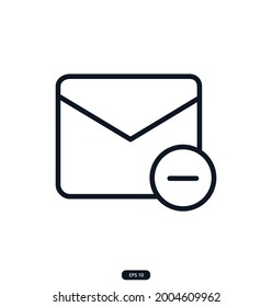 delete-mail Icons. e-commerce icon. Сollection of Web and App icons for an online store, delivery, payment, shopping cart, Online Shopping. vector eps 10