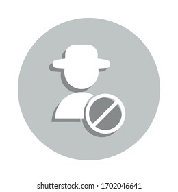 deleting a contact badge icon. Simple glyph, flat vector of web icons for ui and ux, website or mobile application
