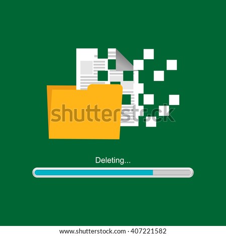 Deleting document or file. Deleting process.