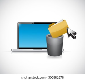 deleting files from computer. illustration design graphic