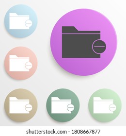 eliminar conjunto de colores de la insignia de carpeta. Glifo simple, vector plano de iconos web para ui y ux, sitio web o aplicación móvil