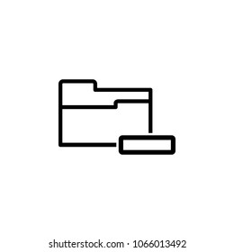 deleting folder icon. Element of simple icon for websites, web design, mobile app, info graphics. Thick line icon for website design and development, app development on white background