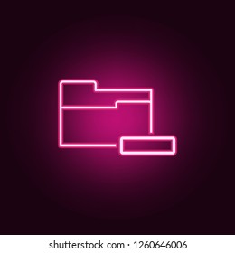 deleting folder icon. Elements of web in neon style icons. Simple icon for websites, web design, mobile app, info graphics