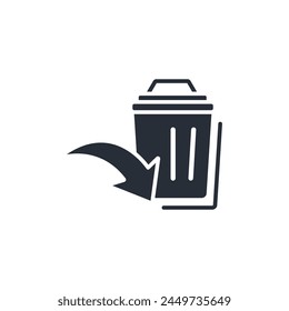 deleting icon. vector.Editable stroke.linear style sign for use web design,logo.Symbol illustration.