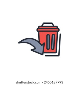eliminar icono. Vector.Trazo editable.estilo lineal para utilizar Diseño web,logo.Símbolo ilustración.