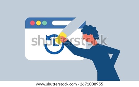 Deleting website history and clean browser data illustration	