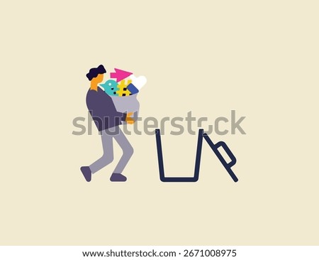 Deleting website history and clean browser data illustration	