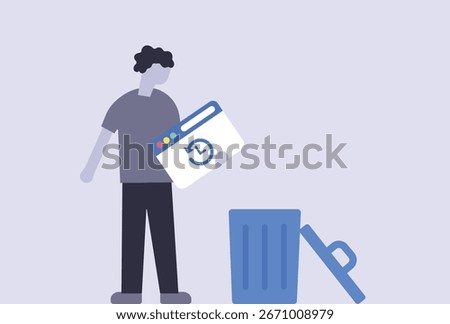 Deleting website history and clean browser data illustration	