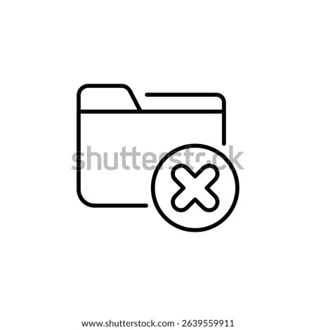 Deletion Of A Folder Icon With Circle And Cross Mark Outline