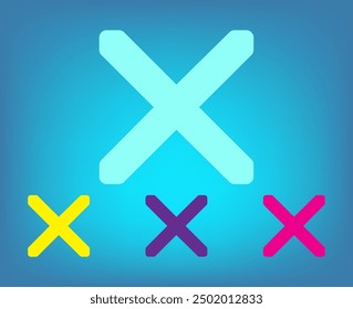 Deletion sign, cross vector icon