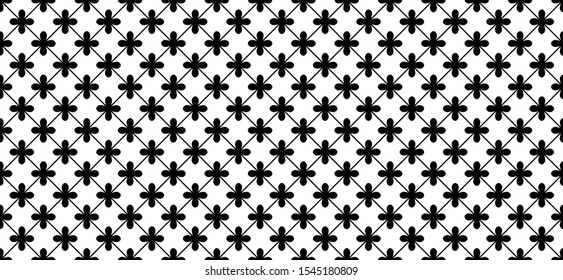 Delfs style. Clovers, leave,  clover structure. Vector silhouette  background. Flower, flowers motives. Geometric, seamless sign. Retro pop art.  leaves