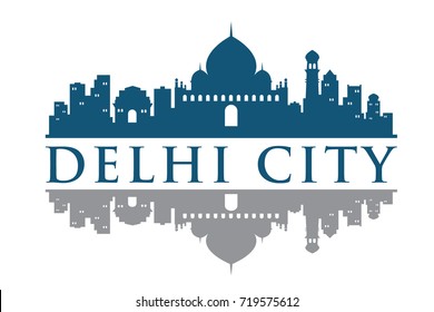 Delhi Building Landmark Skyline vector, Logo Template