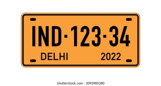 Delhi car plate, license registration plate design for city souvenir.