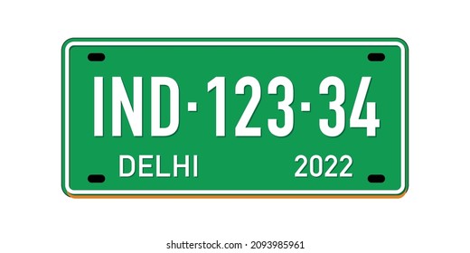 Delhi car plate, realstic looking registration plate design for tourist souvenir.