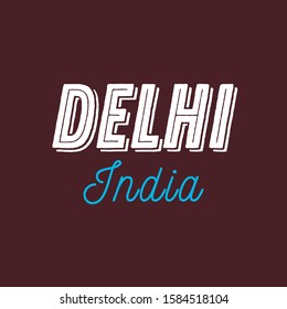 Delhi city calligraphy vector quote