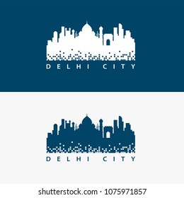 Delhi City Skyline Logo Vector