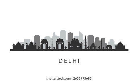 Delhi India Skyline Silhouette  City Minimalist.