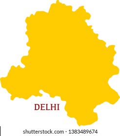 Delhi, India, vector map. High detailed  illustration. - Vector 
