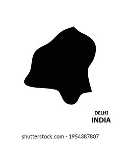 delhi india vector map with plain background