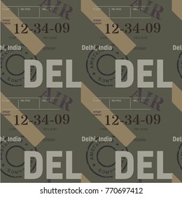 Delhi luggage tag pattern, real looking design.