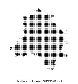 Delhi map fine black halftone dots pattern vector graphic for modern geographical layouts