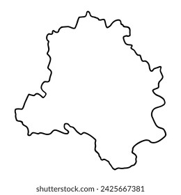 Delhi Map India Region Line Border Vector Illustration
