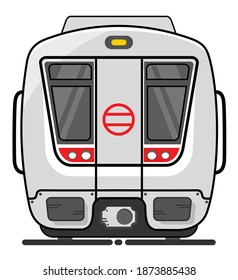 Delhi Metro train Illustration concept