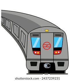 Delhi Metro Vektor-Illustration mit weißem Hintergrund