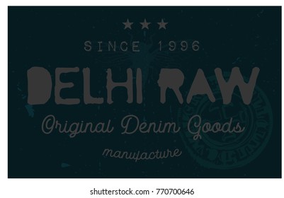 Delhi raw denim clothing tag, for retail business, denim or other product.