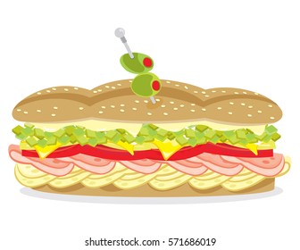 Deli Ham And Cheese Vector