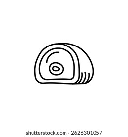 Deli Ham Icon - Cooked Meat Slice Icon