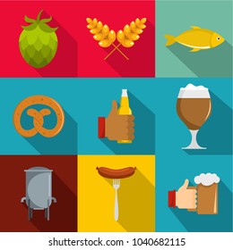 Deli icons set. flat set of 9 deli vector icons for web isolated on white background