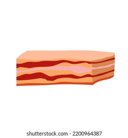 Deli Meat Ham And Salami Food Icon. Isolated Cartoon Barbecue Steak Cooking And Beef Vector Illustration. Gastronomy Delicatessen And Bacon Veal Product. Farm Grocery Delicious Animal